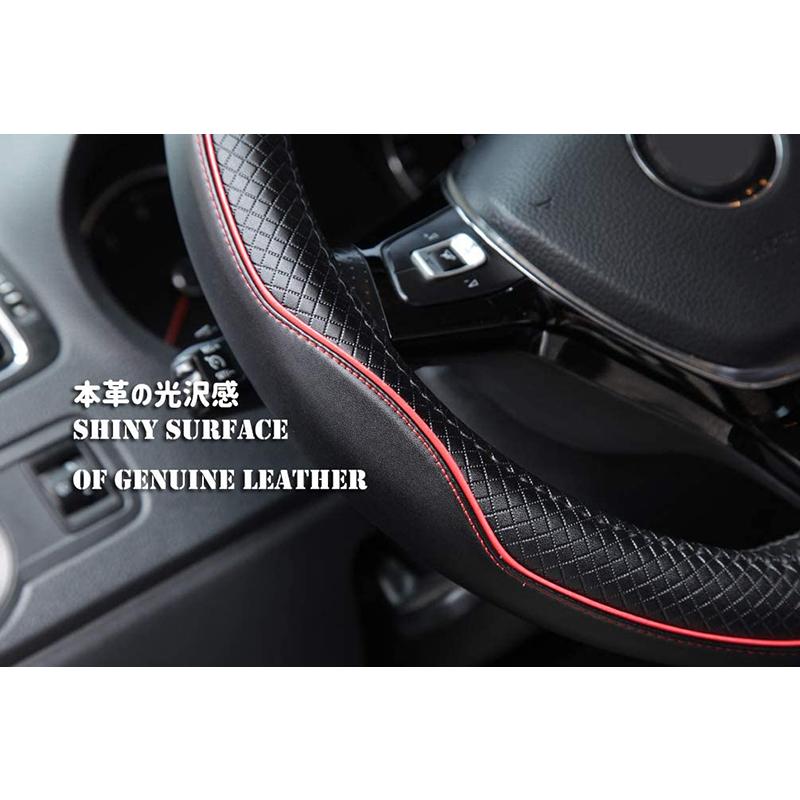 車用 ハンドルカバー D型 本革 ステアリングカバー 滑り止め グリップ感上等 Addm1571 安光屋 通販 Yahoo ショッピング