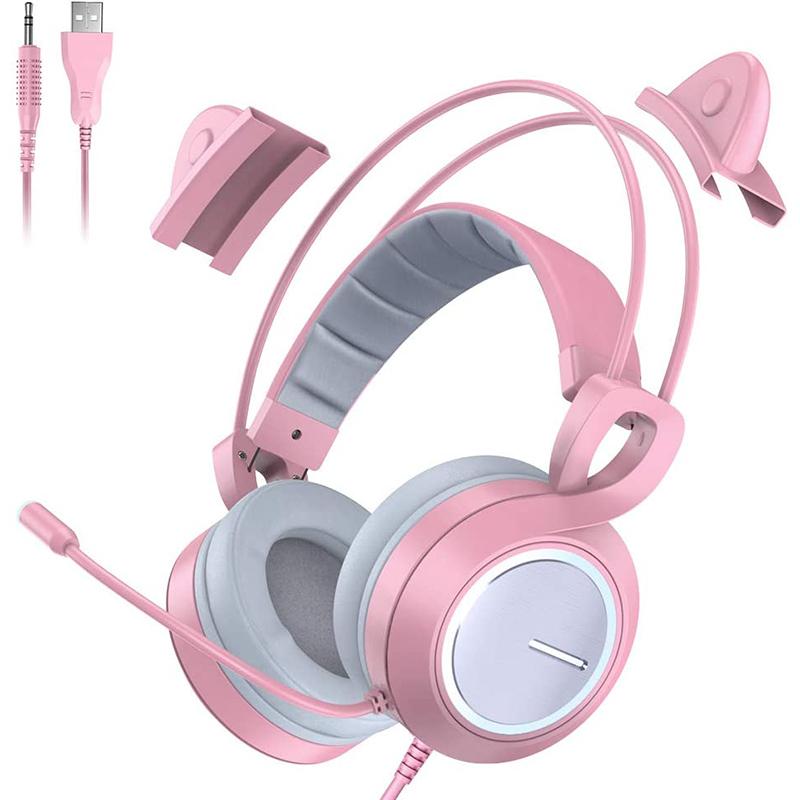 ゲーミングヘッドセット 猫耳ヘッドホン ヘッドセット マイク付き Ledライト付き 3 5mm端子 高音質 可愛い 女の子向き ピンク Ps4 Nintendo Xbox One Pcに対応 Addm1990 安光屋 通販 Yahoo ショッピング