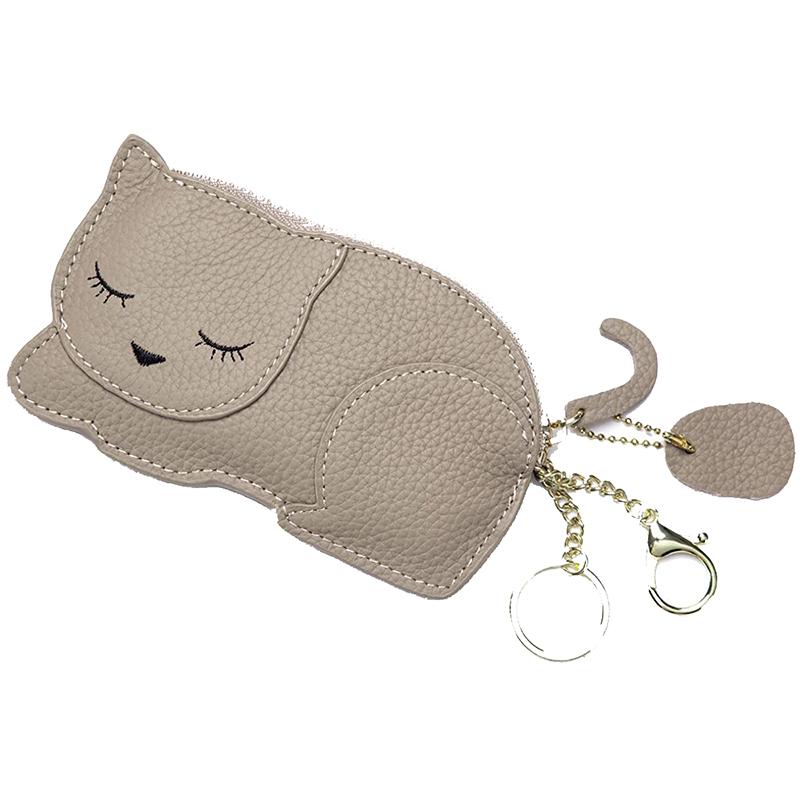 薄型 小銭入れ ミニ財布 クラッチバッグ ファスナー財布 コインケース 本革 かわいいねこの型 ガールズ レデイース Addm2133 安光屋 通販 Yahoo ショッピング