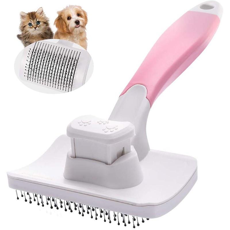 ペット用ブラシ スリッカーブラシ 抜け毛取りクリーナー グルーミング ワンプッシュで抜け毛除去 小型 中型犬 猫用ブラシ ピンク Addm290 安光屋 通販 Yahoo ショッピング