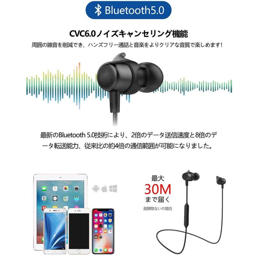 Bluetooth 5 0 Ipx5防水 ワイヤレスイヤホン 高音質 Cvc6 0ノイズキャンセリング マグネット搭載 10時間連続再生 マイク付き ステレオ Iphone Android 対応 Addm30 安光屋 通販 Yahoo ショッピング