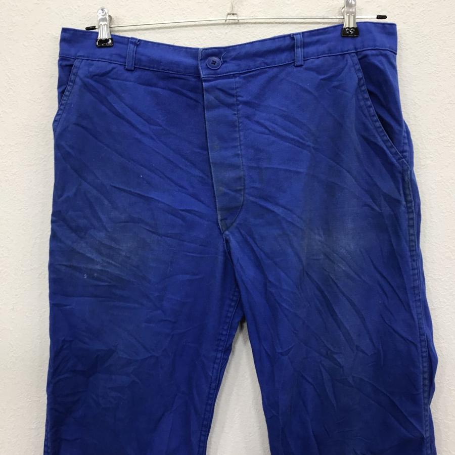 ユーロ ワークパンツ W35位 ブルー フライフロント 古着卸 アメリカ仕