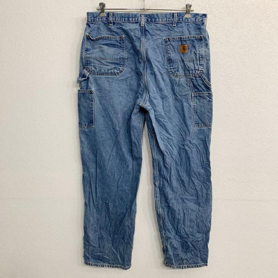 中古 古着 Carhartt デニムペインターパンツ W42 カーハート ダブルニー ブルー コットン メキシコ製 古着卸 アメリカ仕入  2402-125