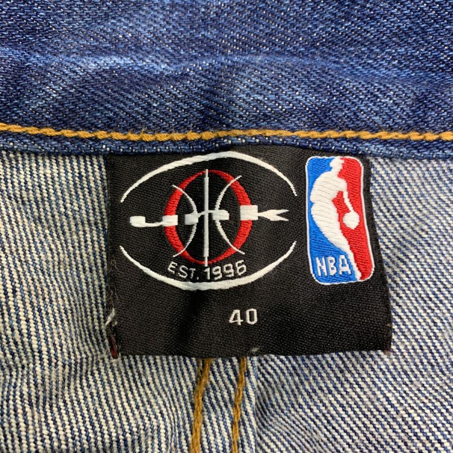 NBA デニムパンツ W40 エヌビーエー バスケット ワッペン インディゴ