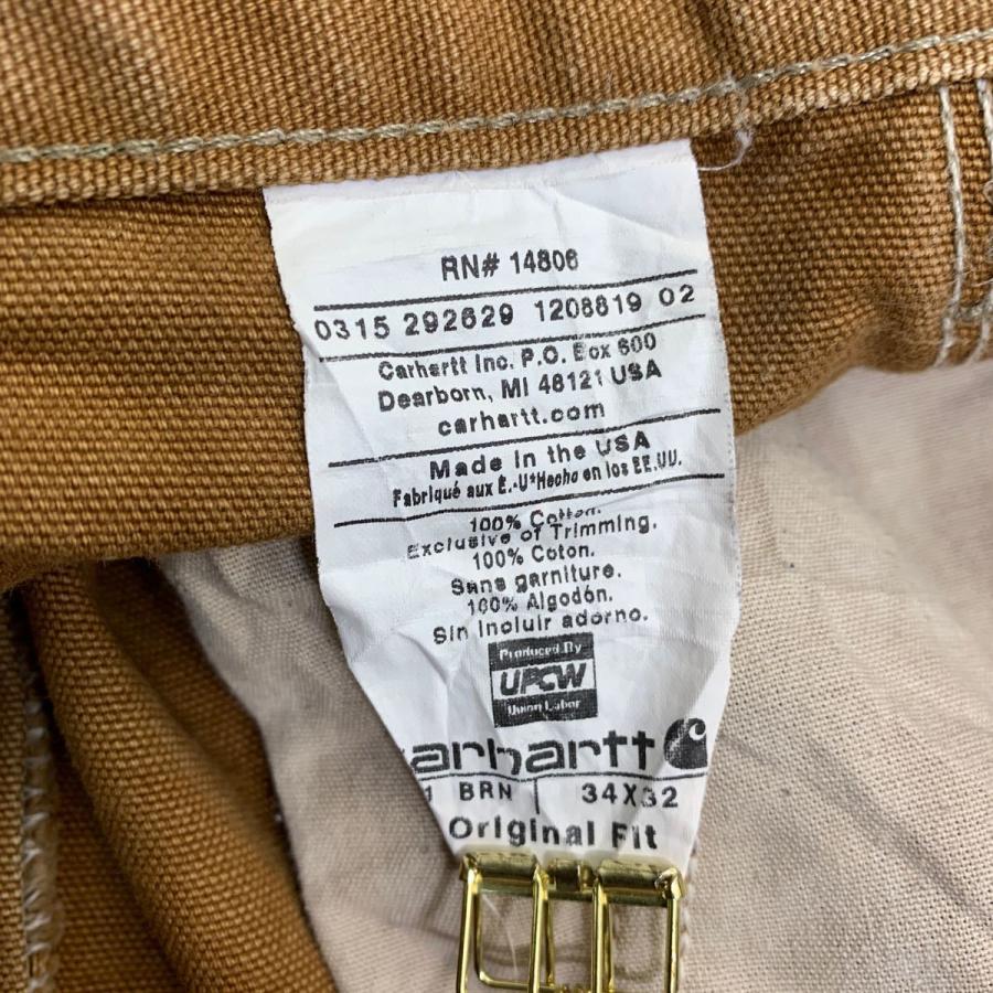 Carhartt ワークパンツ W34 カーハート ダブルニー ブラウン コットン