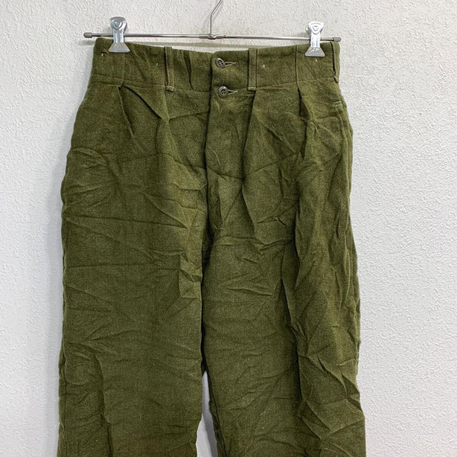 ミリタリー ウールパンツ W30 カーゴパンツ ボタンフライ オリーブ 