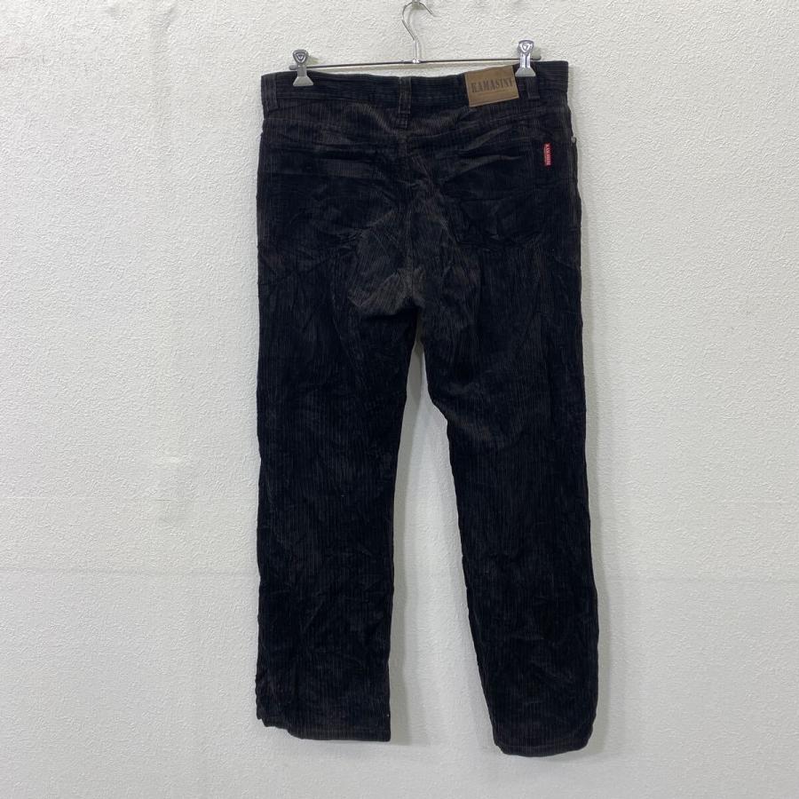 KAMASINI JEANS コーデュロイパンツ W38 ビッグサイズ ブラック系 古着 