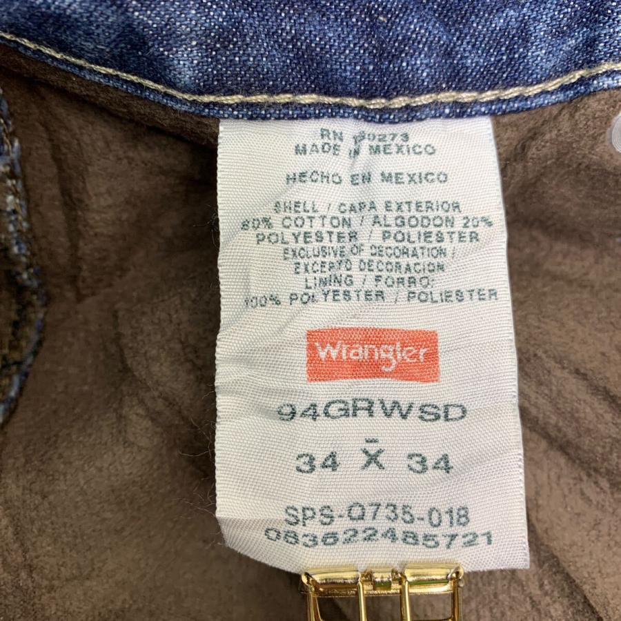 Wrangler デニムパンツ W34 ラングラー 裏地付き インディゴ メキシコ