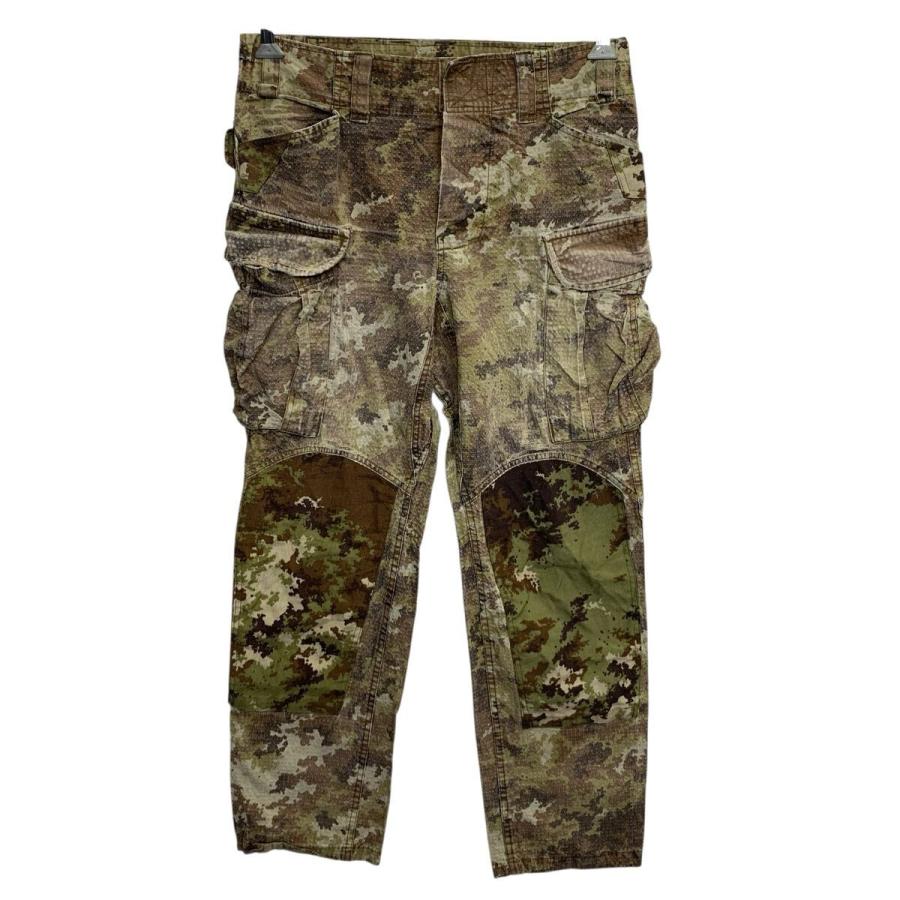 イタリア軍 コンバットパンツ カーキ系 迷彩 ボタン カーゴパンツ