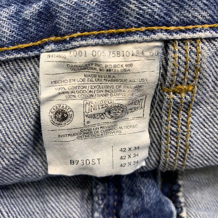 Carhartt デニムパンツ W42 インディゴブルー カーハート ジップアップ