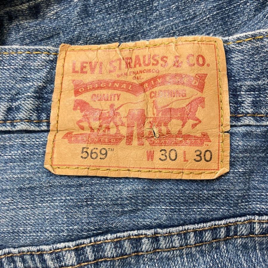 Levi's 569 刺繍 ブラウン W32L30 デニムパンツ W38×L32】Levi's 569