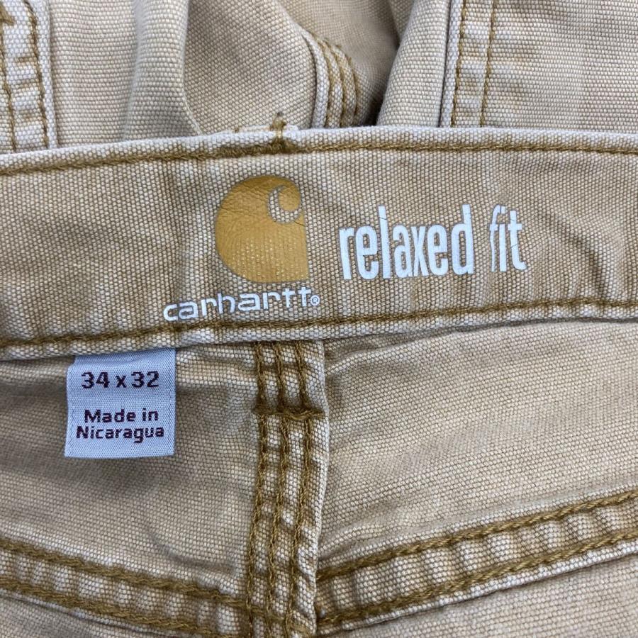 carhartt ワークパンツ W34 ベージュ カーハート ジップアップ ワーク 