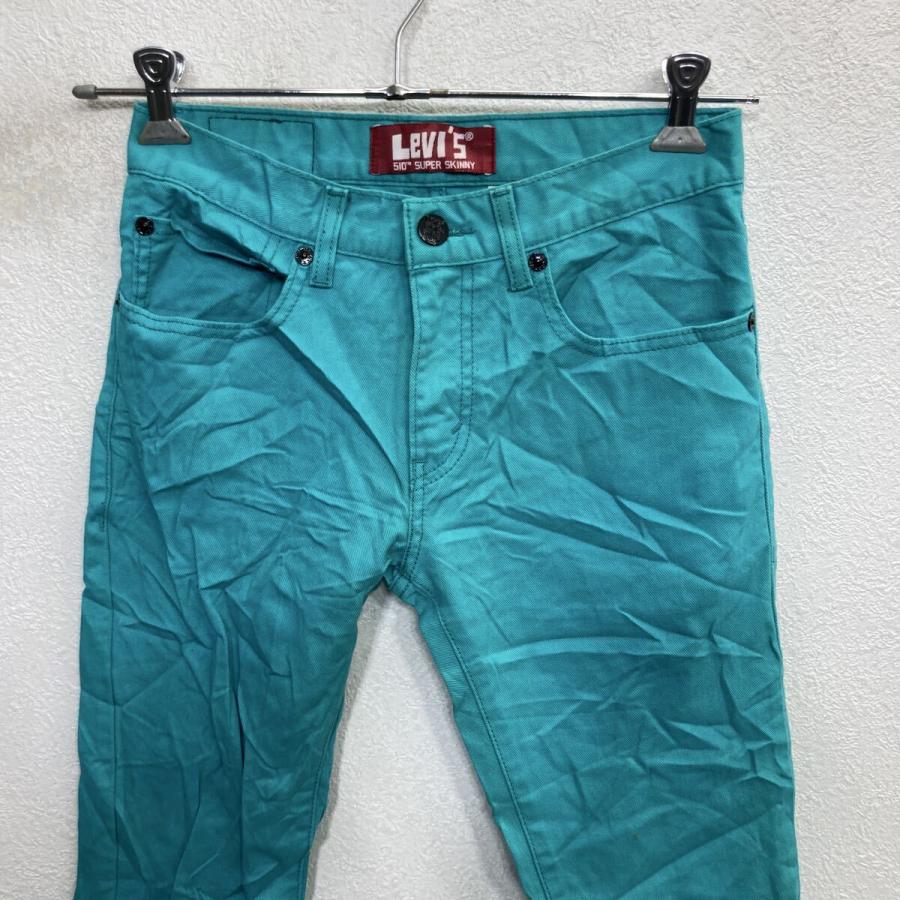 Levi's 510 デニムパンツ W28 ブルーグリーン リーバイス ジップアップ