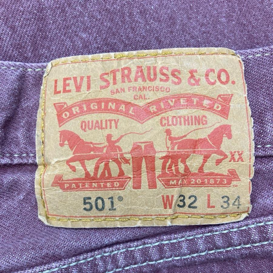 Levi's 501 デニムパンツ W32 ワインレッド リーバイス ボタンフライ