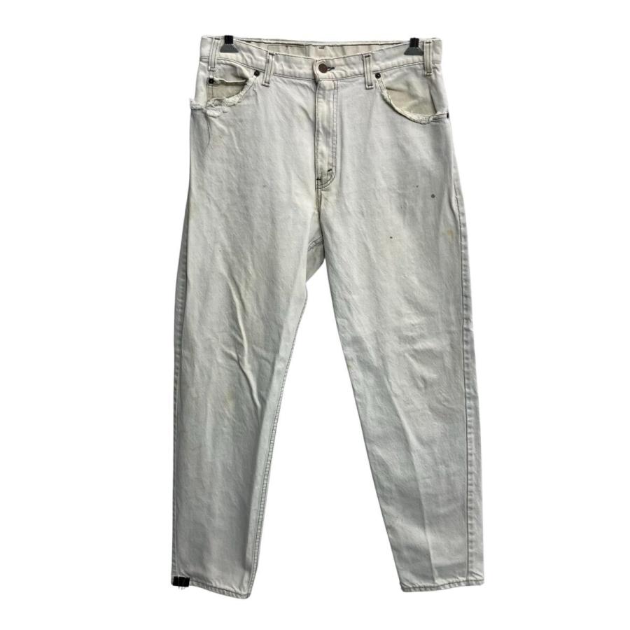 90s USA製 Levi's 550 デニムパンツ W34 ホワイト リーバイス ジップ