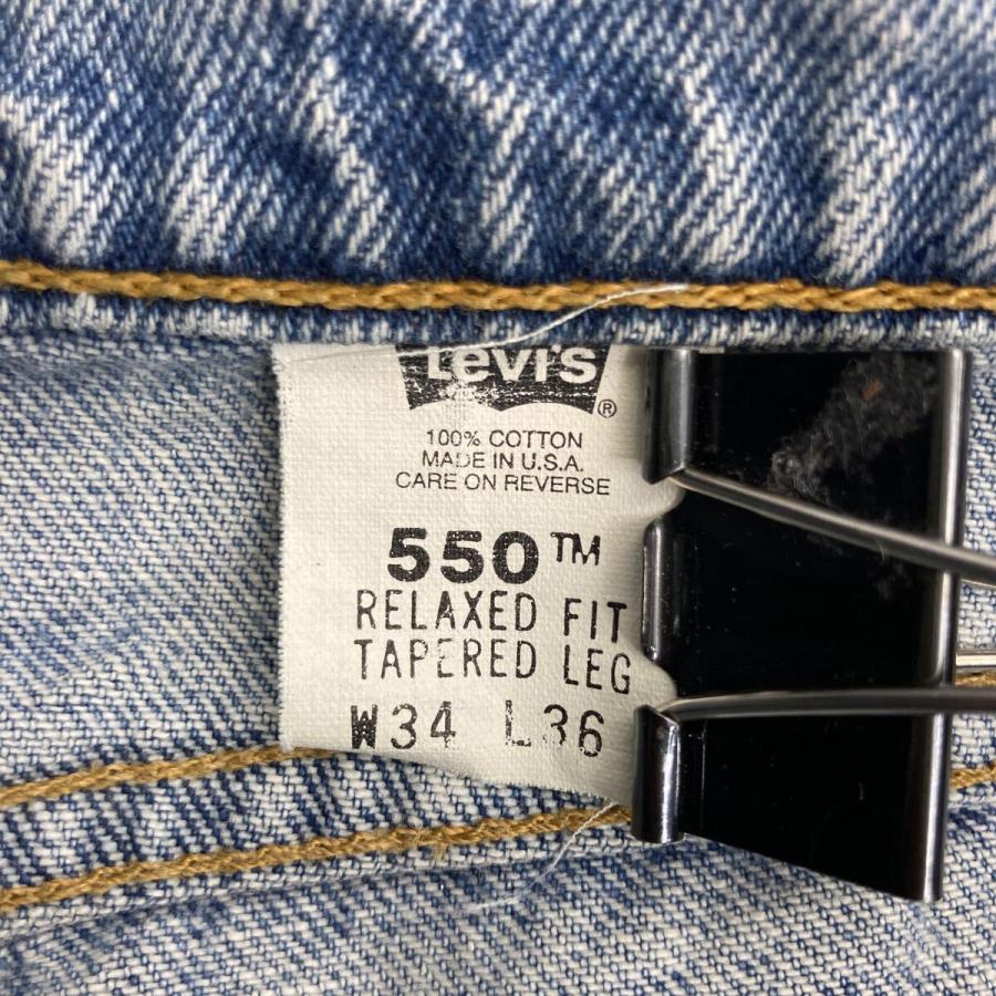 90s USA製 Levi's 550 デニムパンツ W34 ブルー リーバイス ジップ