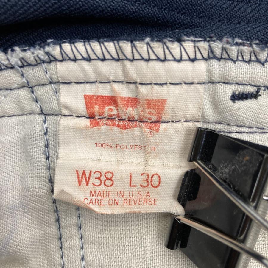 90s USA製 Levi's スタプレ スラックスパンツ W38 ネイビー リーバイス