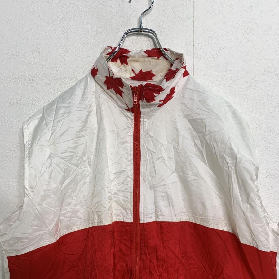 FLAG WEAR ノースリーブ ナイロンジャケット XL ホワイト レッド 