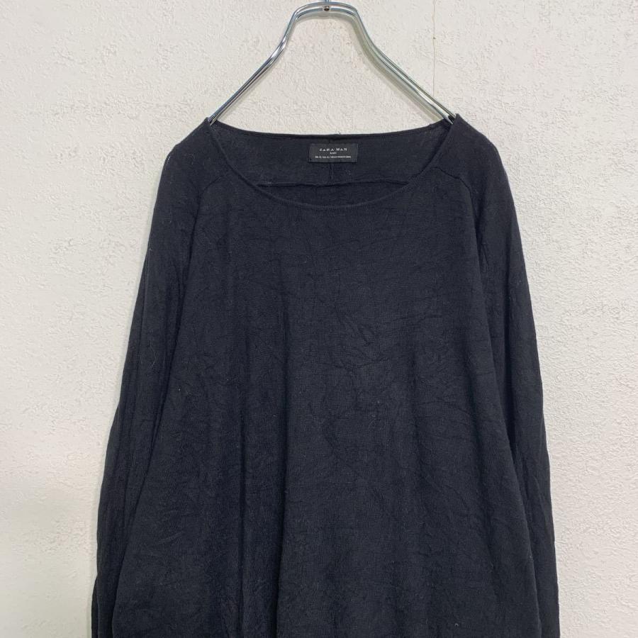 ZARA MAN コットンニット プルオーバー XL ブラック 薄手 ザラ 古着卸 アメリカ仕入れ a404-5913｜voxtrading9｜02