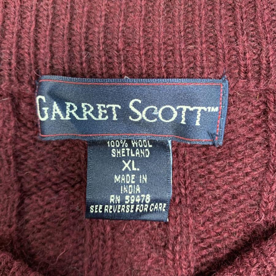 GARRET SCOTT ウール ニット セーター XL ボルドー Vネック
