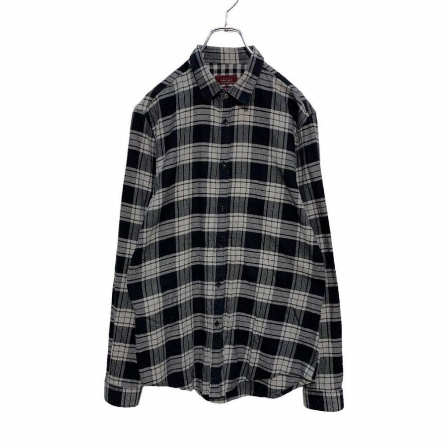 ZARA MAN 長袖 チェック柄 シャツ M ブラック グレー ザラ ZARA MAN 長袖 チェック柄 シャツ M ブラック グレー ザラ