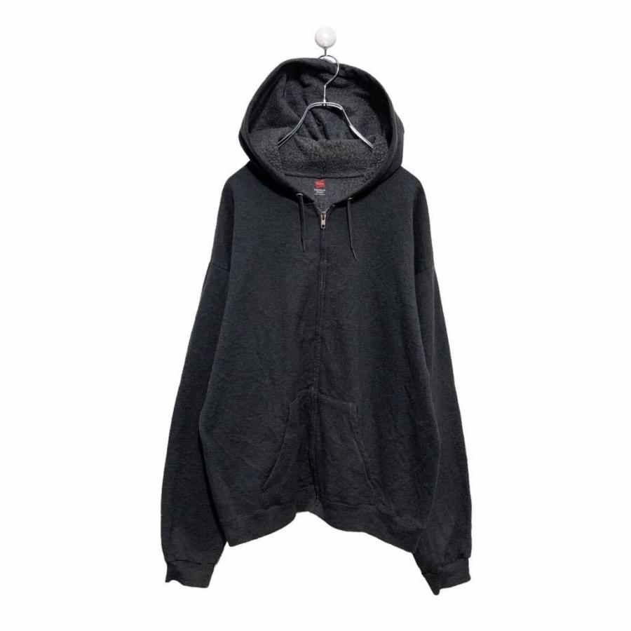 Hanes ジップアップ スウェット パーカー M ダークグレー ヘインズ  
