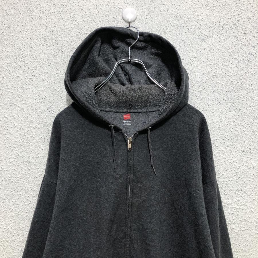 Hanes ジップアップ スウェット パーカー M ダークグレー ヘインズ  
