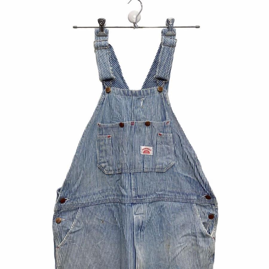 ROUND HOUSE ヒッコリー オーバーオール W44 ストライプ ビッグサイズ