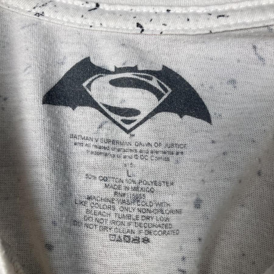 superman 半袖 プリント Tシャツ L ホワイト ブラック スーパーマン キャラクター 古着卸 アメリカ仕入 a506-5264｜voxtrading9｜07