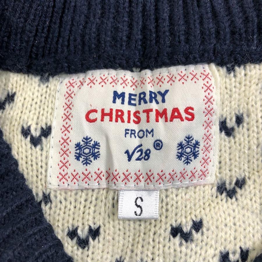 MERRY CHRISTMAS ノルディック ニット セーター S ネイビー