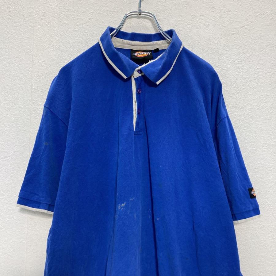Dickies 半袖 ポロシャツ 1XL ブルー グレー ディッキーズ ビッグサイズ ロゴ 古着卸 アメリカ仕入 a506-6515｜voxtrading9｜02