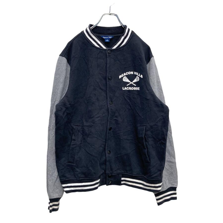 Sport-Tek スウェット スタジャン Mサイズ ブラック×グレー 古着卸 