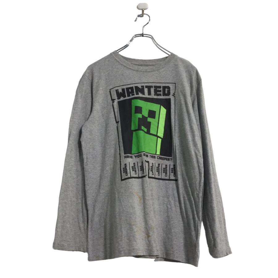 MINECRAFT ロンT ロングTシャツ キッズ XL グレー マインクラフト 