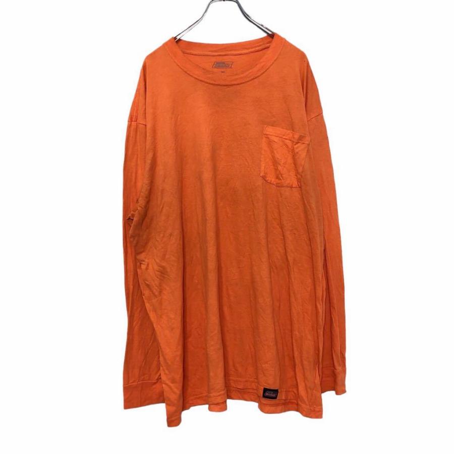 Dickies 長袖 無地 Tシャツ 3TL ネオンオレンジ ディッキーズ ビッグサイズ ポケット ロンT ロングTシャツ 古着卸 アメリカ ...