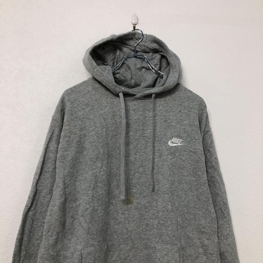 NIKE ジップアップ ロゴ スウェット パーカー L グレー ホワイト
