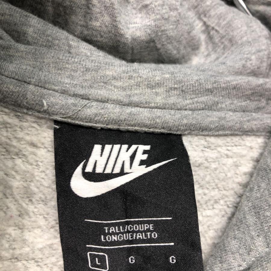 NIKE ジップアップ ロゴ スウェット パーカー L グレー ホワイト