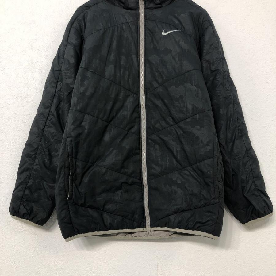 NIKE ジップアップ ダウン・中綿ジャケット L ブラック グレー ナイキ