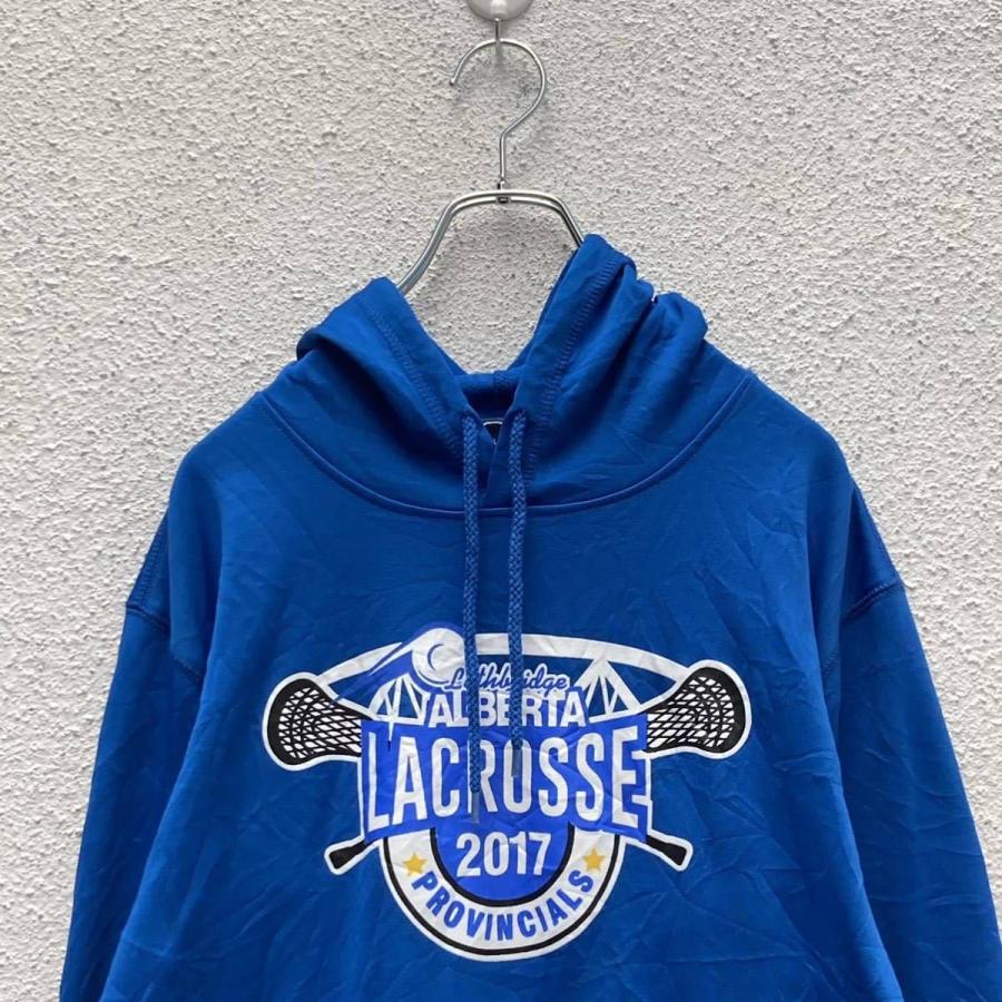 BIZ COLLECTION スウェット プリント パーカー フーディー S ブルー