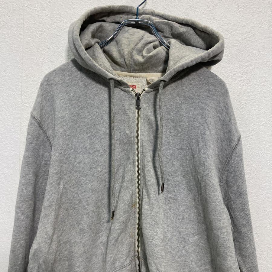 Levi's 無地 スウェット パーカー L グレー リーバイス ジップアップ