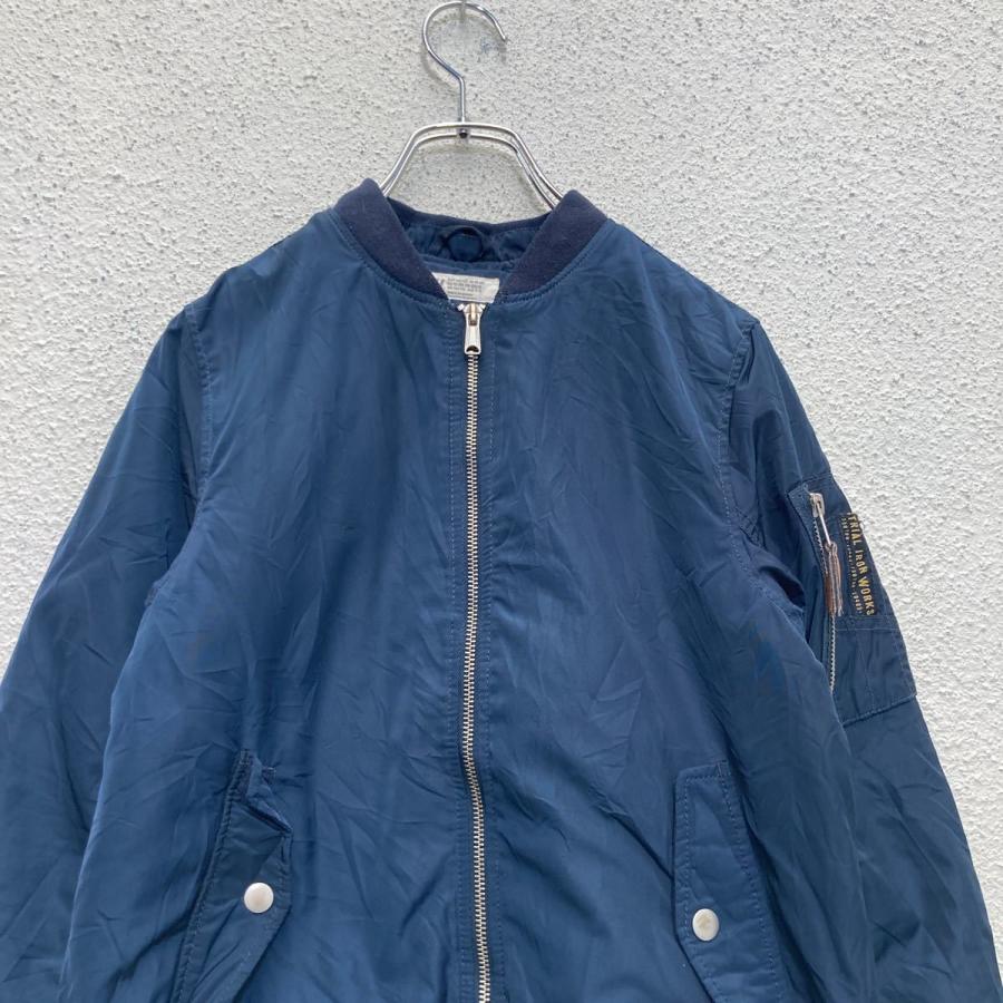 H&M MA-1 フライトジャケット キッズ150cm 中綿 ナイロンジャケット 紺