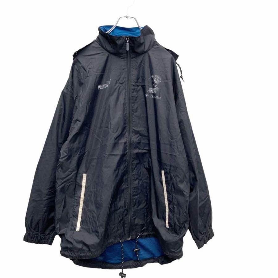 PUMA古着ジャケット PUMA ナイロンジャケット L ブラック ネイビー マウンテン