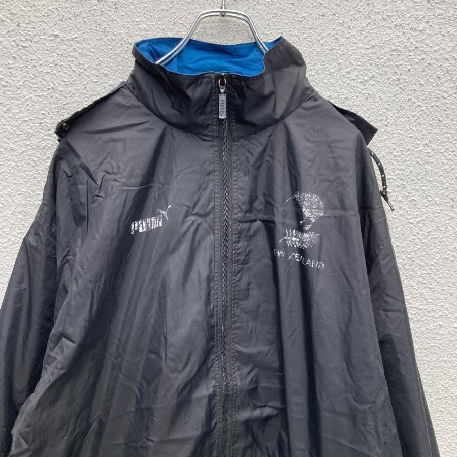 PUMA古着ジャケット PUMA ナイロンジャケット L ブラック ネイビー マウンテン