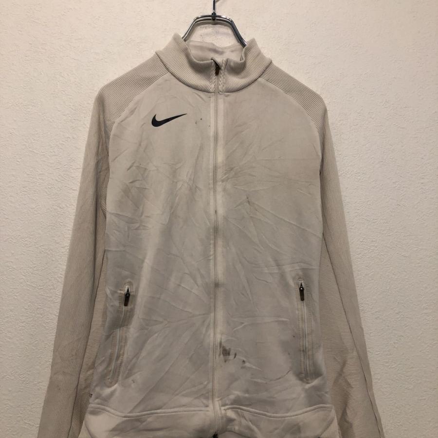 NIKE ジャージ S ホワイト ナイキ ジップアップ ポケット リブ 古着卸 