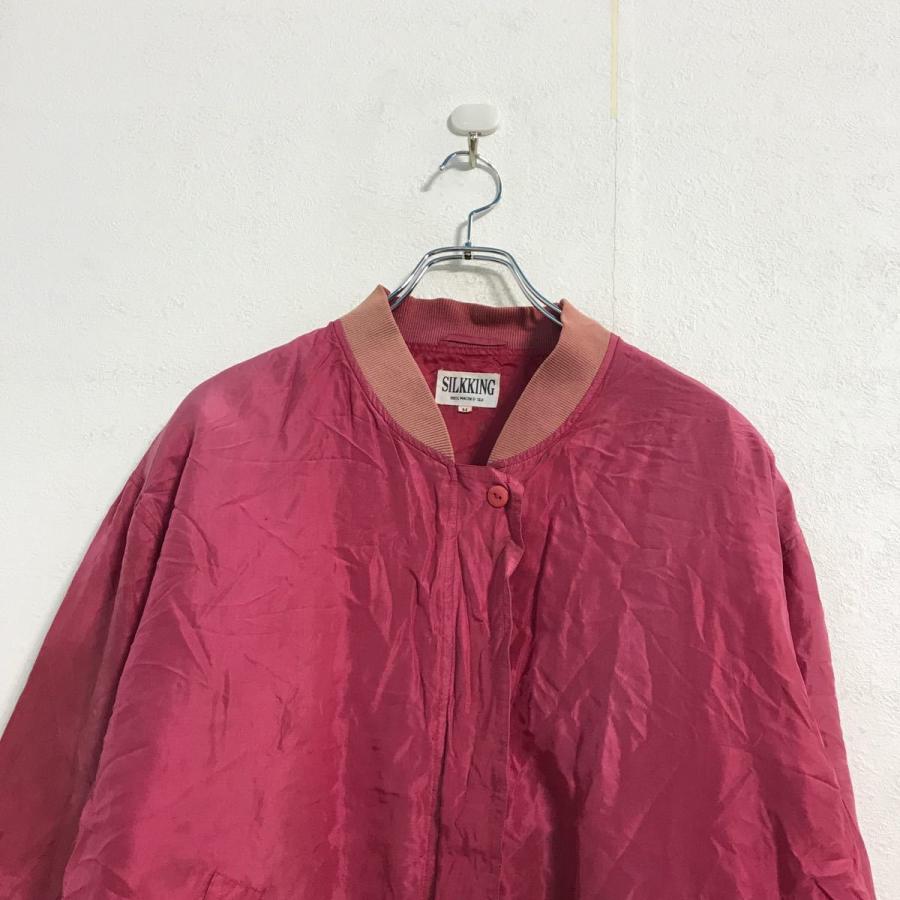 SILKKING シルク ジャケット M ピンク ブルゾン 古着卸 アメリカ仕入