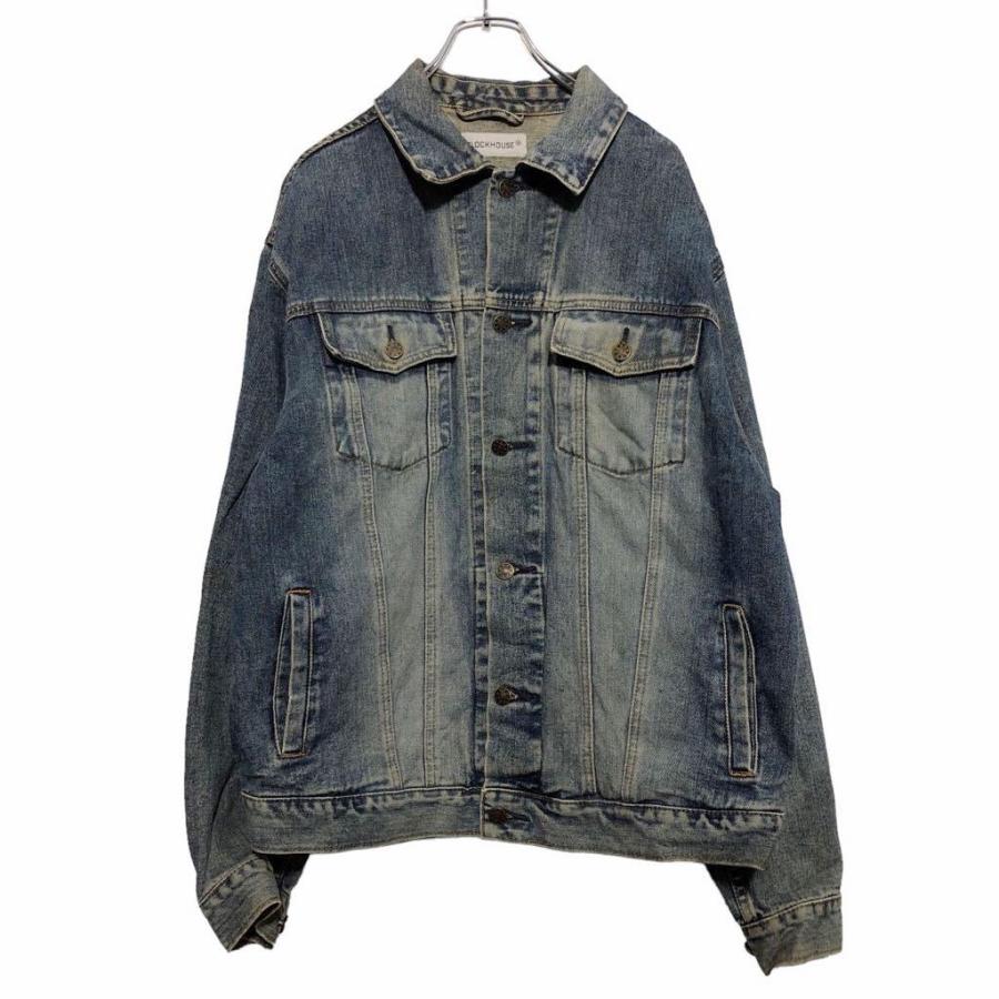 中古 古着 CLOCK HOSUE デニム ジャケット L〜 ブルー クロックハウス ジージャン 古着卸 アメリカ仕入 a5125097