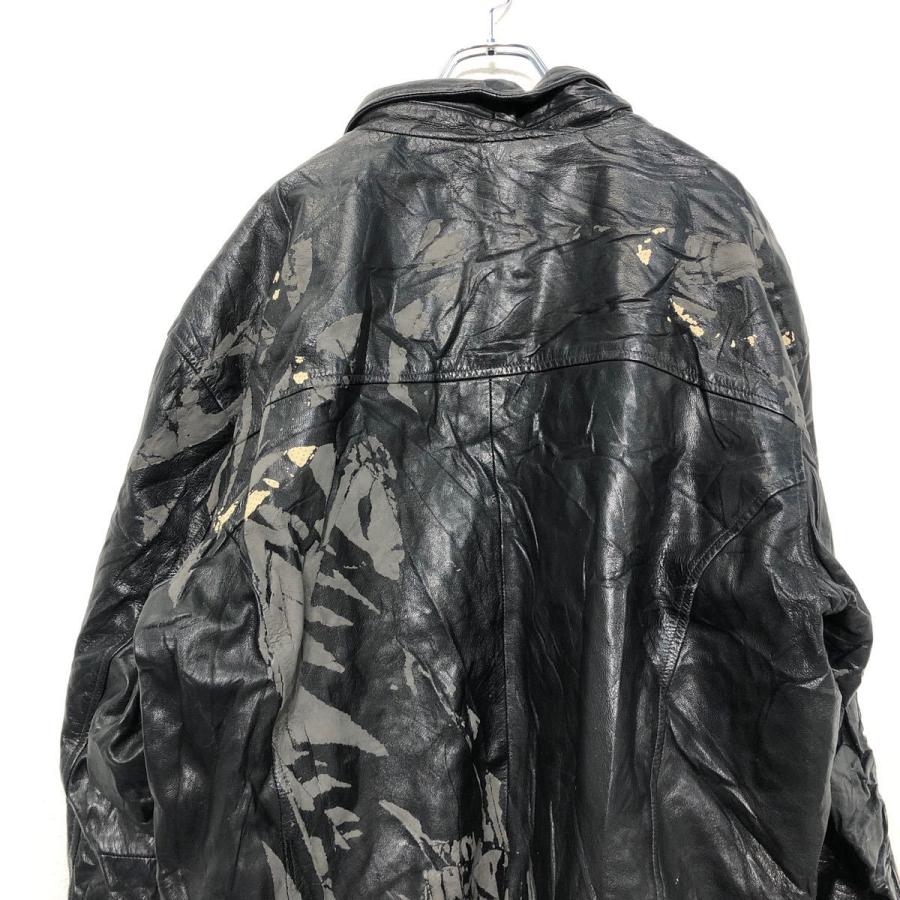 L.A.LEATHER レザー ジャケット XL ブラック エルエーレザー