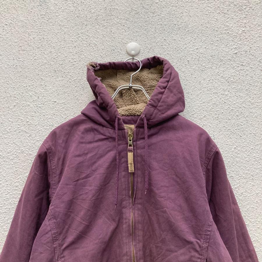 Berne ダック ワーク ジャケット パーカー レディース S パープル 裏 