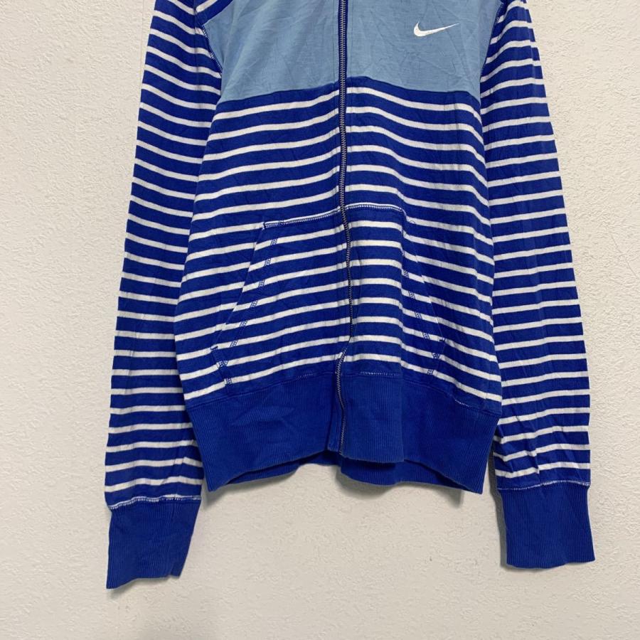 NIKE ジップアップ ロゴ スウェット パーカー S ブルー ホワイト