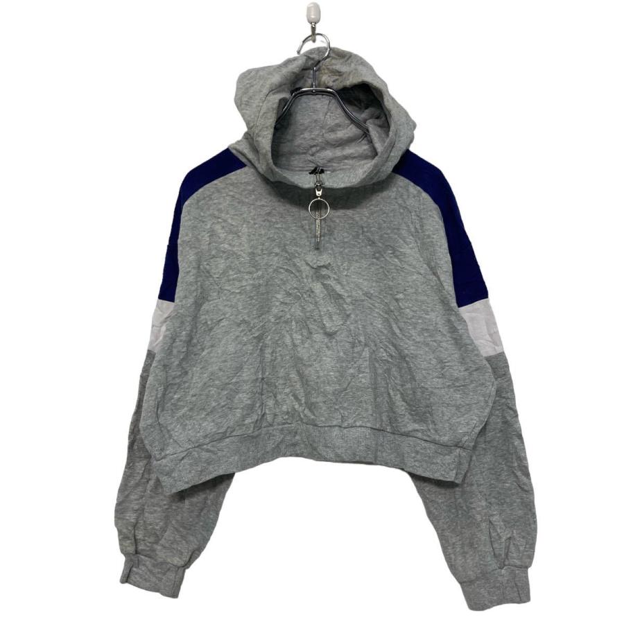 H&M ハーフジップ スウェット パーカー L レディース グレー エイチ 