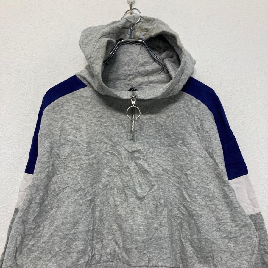 H&M ハーフジップ スウェット パーカー L レディース グレー エイチ 